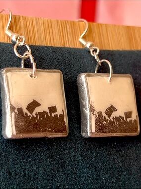 For the People Protest Earrings | Activist Statement Charm Jewelry